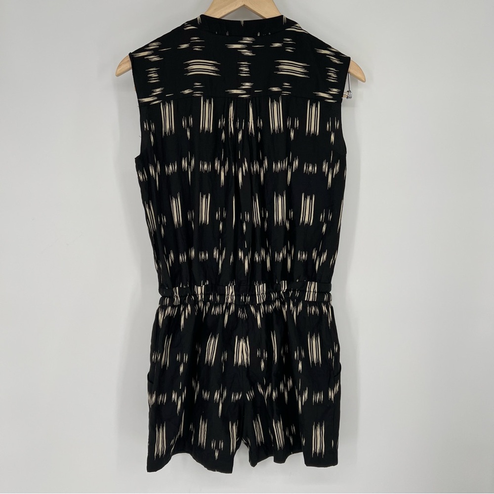 Derek Lam 10 Crosby Silk Cotton‎ Tie Waist Black V Neck Romper - Picture 7 of 15